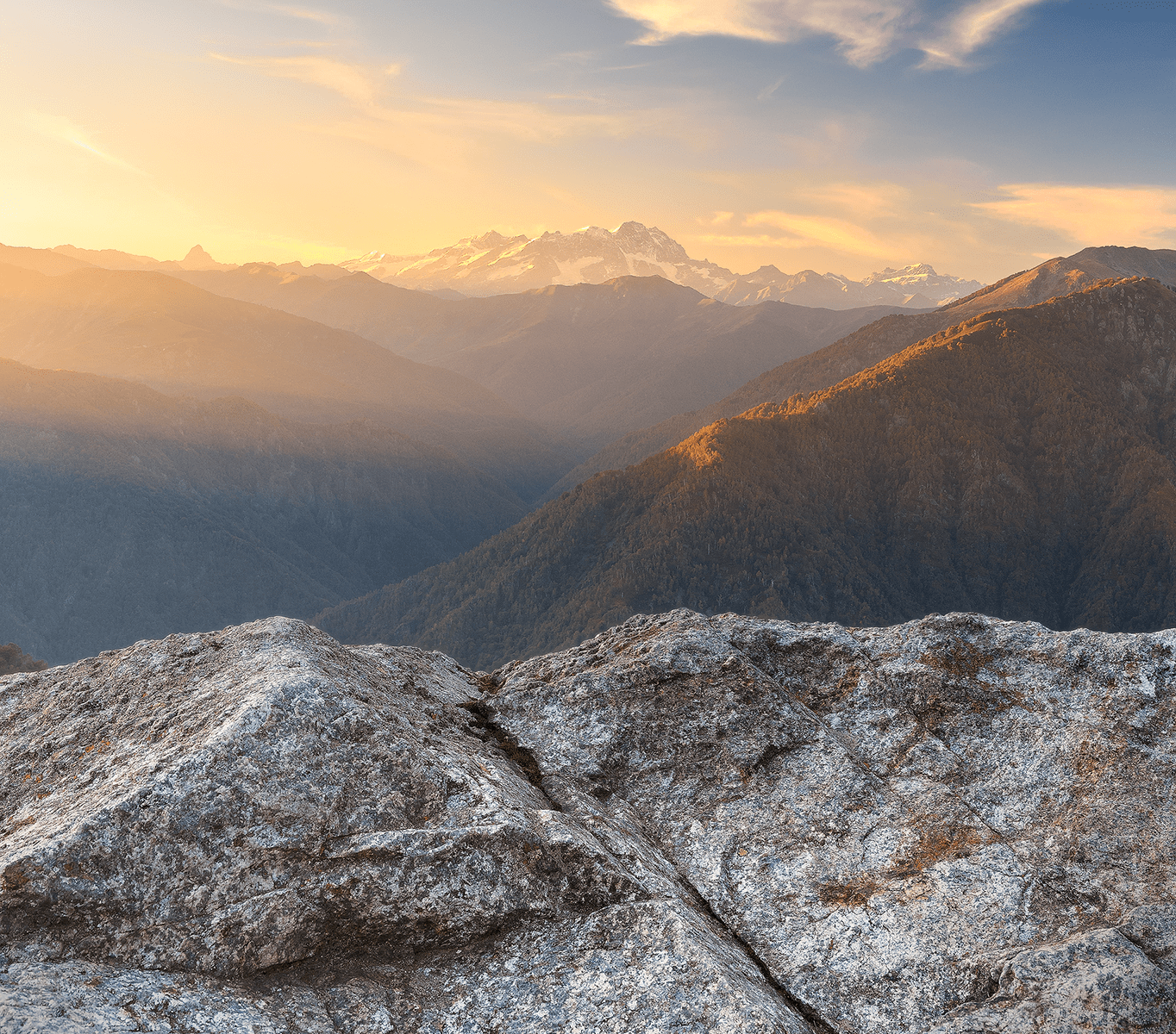 Sunset over the Monte Rosa, a 4000m peak in the italian Alps.